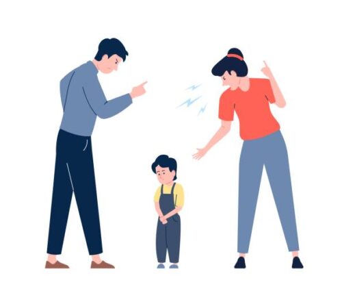 child-abuse-in-family-parents-violent-on-kid-scream-mother-and-father-alone-boy-and-angry Child abuse in family. Parents violent on kid, scream mother and father. Alone boy and angry parents. Cartoon abusive couple recent vector scene. Illustration of family violence and abuse kid