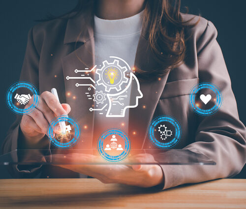 Power soft skills, multi skills responsibility HR human resources concept. personal attribute development, digital Personality, problem solving, adaptability, leadership, creativity, collaboration